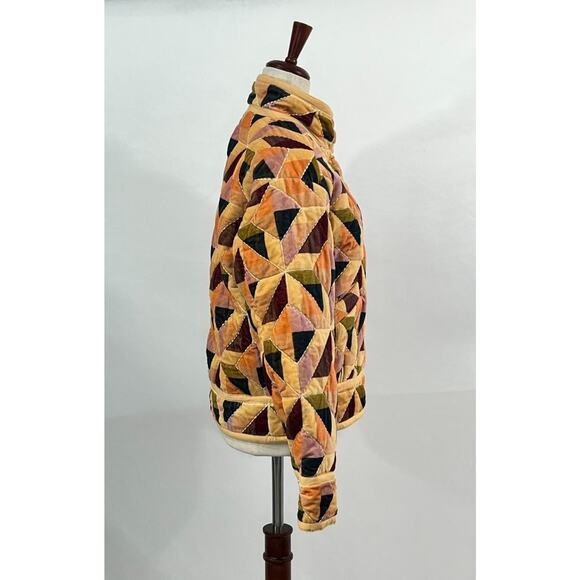 SEZANE Sz 36 4 Brandon Jacket Cotton Stella Patchwork Velvet - Picture 6 of 11